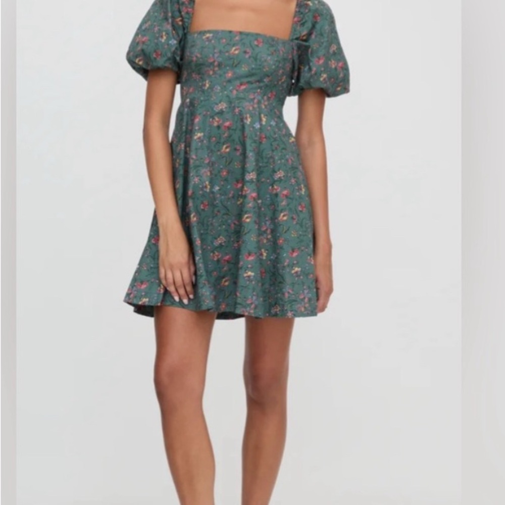 Hill House NWT mini Matilda Floral Green Dress